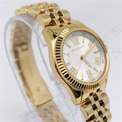 Neu Michael Kors MK3229 Lexington Gold Edelstahl Silbernes 